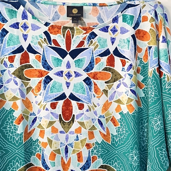 NWT JM Collection Petite Teal Dolman Sleeve Short Sleeve Boxy Tunic XL/XXL - Picture 2 of 11